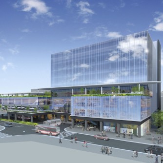 【東岡崎駅】
大規模な再開発が進行中！複合施設が建設され、商業施設やオフィス、公益施設に加え、バスターミナルも再整備され、利便性が格段に向上。新たな玄関口として、賑わいと交流の拠点となることが期待されています。